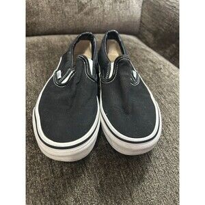 Vans Classic Slip-On Black White Canvas Shoes Men’s 5 Women’s 6.5 Unisex.